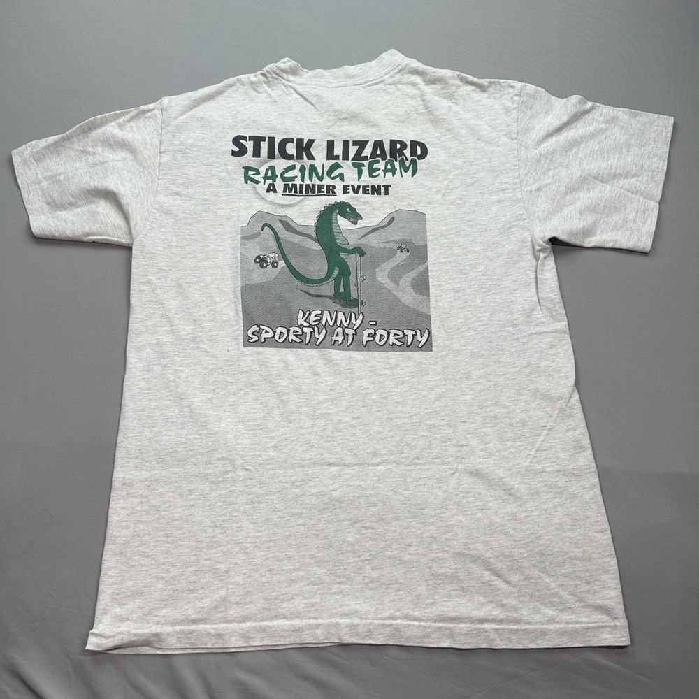 VTG Stick Lizard Racing Team Shirt Mens Med Kenny Sporty at Forty 90s Single Sti
